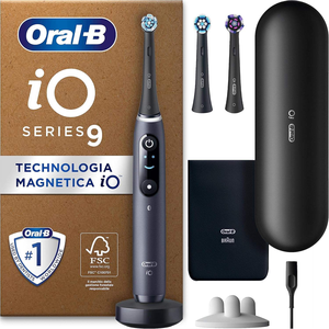 Cepillo de Dientes Eléctrico Recargable Oral-B IO 9 Negro con Pantalla LED, 3 Cabezales de Repuesto de Cerdas Suaves, 1 Estuche de Viaje y Cargador Incluido - Product Image 4
