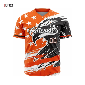 Maillot de baseball Corexent vert et or pour homme, imprimé par sublimation, respirant, à manches courtes, coupe classique, vêtement de sport pour adulte - Product Image 3