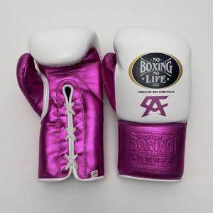 Guantes de Boxeo de Piel Auténtica de Alta Calidad, Último Modelo, Blancos y Morados, Sin Boxeo No Hay Vida, Equipo de Combate - Product Image 2