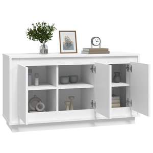 Buffet en bois d'ingénierie blanc 40,2 po x 13,8 po x 21,7 po - Product Image 4