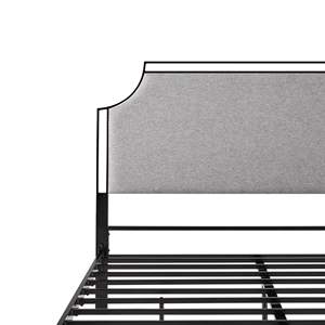 Tradicional Gris Queen Bedframe Metal Tapizado Elegante y Elegante - Product Image 4