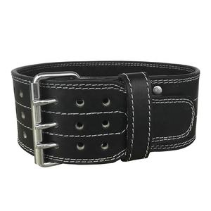 Cinturón de Piel de Vacuno de 13 mm para Levantamiento de Pesas, 4 Pulgadas de Ancho, Hebilla Ajustable de Triple Punta, Cinturón de Alta Resistencia para Entrenamiento de Sentadillas - Product Image 1