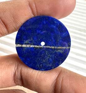 Esfera de reloj de lapislázuli natural con orificio central de 2 mm, esfera de piedra preciosa hecha a mano para la fabricación de relojes - Product Image 1