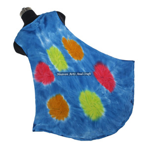 Vestido largo sin mangas con efecto tie-dye para mujer, precio de fábrica, atractivo vestido maxi abierto con efecto tie-dye para vacaciones. - Product Image 6