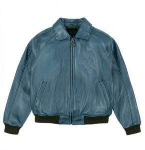 Chaqueta de Motociclista de Lana para Hombre, a Prueba de Viento, con Cuello Alto de Cuero PU, Cremallera, Capucha, Relleno Grueso y Transpirable, Moda de Invierno - Product Image 1