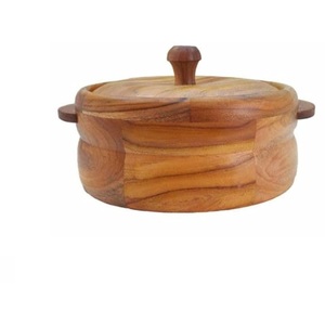 Handcrafted Wooden Tortilla Box with Petal Carved Lid Premium Roti Casserole & Insulated <b>Food</b> <b>Server</b> for Kitchen Storage - Product Image 2