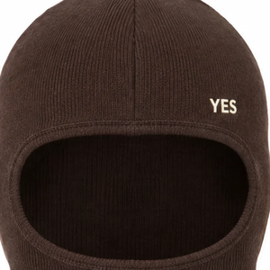 YES Brown Ribbed Knit Balaclava Cotton Face Mask Unisex Adult Outdoor Winter <b>Head</b> <b>Cover</b> - Product Image 2