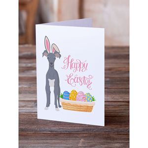 Galgo italiano Pascua Tarjetas de felicitación Paquete de 8 Whimsical A7 Tamaño 5x7 Tarjetas de nota en blanco con sobres Color gris - Product Image 2