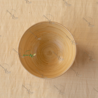 Bol jetable rond en bambou élégant et classique, écologique et personnalisable, idéal pour servir des salades, du riz, des fruits ou des repas quotidiens lors de fêtes à domicile.