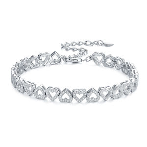 RAMDUT IMPEX Unisex Silver Plated Tennis Bracelet Brilliant Cut Moissanite Channel Setting Trendy Design GRA Certified Wedding - Product Image 1