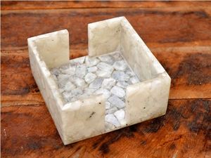 Posavasos Redondos de Mármol Natural Blanco Hechos a Mano de Alta Calidad, Alfombrillas y Protectores Premium de Mármol para Mesa - Product Image 4