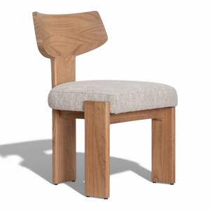 เก้าอี้รับประทานอาหารไม้สักสแกนดิเนเวียนสุดหรู งานฝีมือทันสมัย ไม้เนื้อแข็ง เป็นมิตรกับสิ่งแวดล้อม ออกแบบตามหลักสรีรศาสตร์ เฟอร์นิเจอร์โรงแรม ผ้าหุ้มดีไซน์เนอร์ - Product Image 2