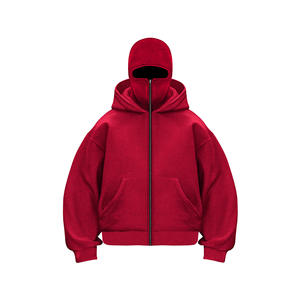 Full Face Mask <b>Pullover</b> Sweatshirt OEM ODM Winter Outdoor Wholesale Custom Logo Balaclava Hoodie <b>Men's</b> Oversized Zip Up - Product Image 2