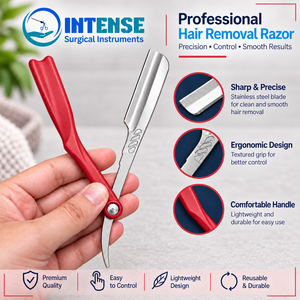 Navaja de Afeitar Profesional para Barbería con 3 Cuchillas de Repuesto de Acero Inoxidable, Herramienta Manual para Afeitar y Cortar el Cabello en Salón - Product Image 5