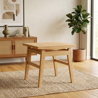 Table basse moderne en teck, design minimaliste, fabrication artisanale, mobilier de salon, plateau rectangulaire pour extérieur, structure en bois massif