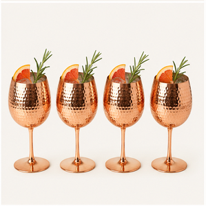 100% Authentic Hammered <b>Copper</b> Wine Goblet Set Handcrafted Luxury <b>Copper</b> Cocktail Glass For Home Bar & Hotel <b>Copper</b> Drinkware - Product Image 6