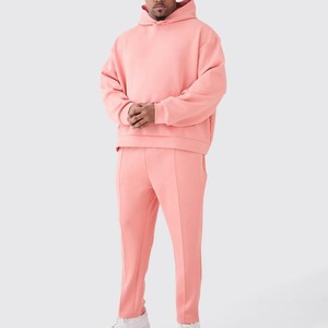 Conjunto Deportivo para Hombre 2026, Color Rosa, con Capucha, Manga Larga, Estilo Casual, Transpirable, 100% Algodón, Corte Holgado - Product Image 3