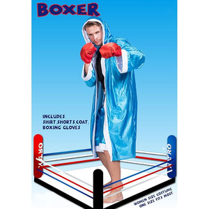 Disfraz de Boxeador para Hombre Adulto, Talla Única, Color Azul, Bata de Campeón de Boxeo para Fiestas y Eventos Temáticos - Product Image 6