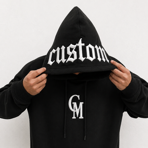 Sudadera con Capucha Negra Personalizada con Logotipo OEM para Hombre, 100% Algodón Tejido, Bordado Gótico, Estilo Urbano - Product Image 1