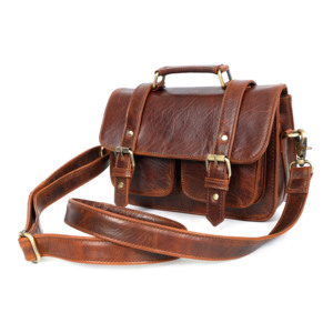 Bolso bandolera vintage hecho a mano de cuero de búfalo de grano completo - Product Image 5