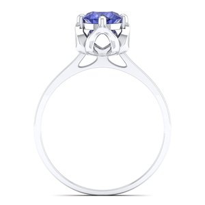 แหวนเพชรแทนซาไนต์ทรงกลม 14K ทองคำแท้ น้ำหนัก 0.84 กะรัต REYES ลดราคาพิเศษ สำหรับผู้หญิง แหวนหมั้น แหวนแต่งงาน ของขวัญสุดหรู - Product Image 3