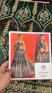 Elegant Black Embroidered Lehenga with Crop <b>Top</b> A-Line Floor-Length Modern Style Contrast Color Handwork Detailing Wrinkle Free - Product Image 6