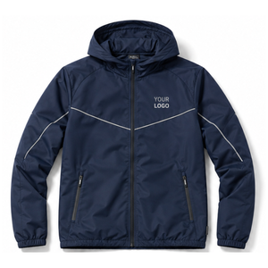 Unisex Plus Size Hooded Tracksuit Full <b>Zip</b> Sporty Design Windproof Solid Color Summer Wear Regular Fit Side Pockets Reversible - Product Image 5