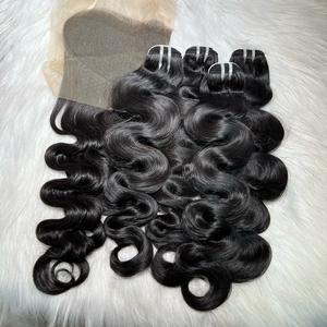 Bundles de cheveux bruts corps ondulé du vietnamien 100% cheveux humains cheveux vierges purs non transformés à cuticule alignée - Product Image 6