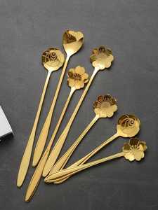Juego de cubiertos de acero inoxidable con mango de bambú dorado, cuchillo de mesa, tenedor, cuchara para sopa, cuchara de té, vajilla metálica, utensilios para catering - Product Image 3
