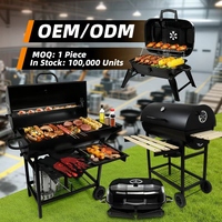 Barbecue pliant de luxe moderne en acier émaillé, chariot réglable en hauteur, certifié CE, pour extérieur
