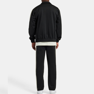 High Quality Custom Men Tracksuit Heavy <b>Weight</b> Zipper Up Customized Logo Causal Solid Plain Tracksuits Two Piece Sportwear Sets - Product Image 3