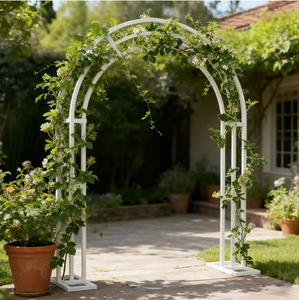 Modern Outdoor Garden <b>Arch</b> Trellis Metal Wedding Arbor Climbing Plant Support <b>Decorative</b> Patio Entrance Frame - Product Image 2