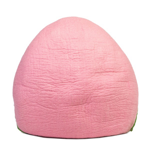 Cama para Gatos de Fieltro de Lana a Granel, Hecha a Mano, Gris Rayada, Forma Ovalada, Desmontable y Lavable, Fabricada en Nepal, OEM, Marca Privada, Gran Volumen - Product Image 3