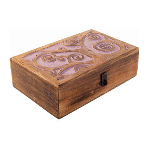 Grande boîte de rangement en bois pur, design sculpté à la main, forme rectangulaire, articles précieux, fabriqué en Inde, sur mesure - Product Image 5