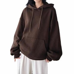 Sweat-shirts à capuche oversize pour femmes, en molleton de coton lourd, à épaules tombantes - Product Image 1