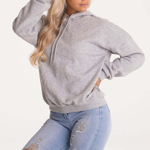Sudadera con Capucha Gris de Algodón para Mujer, Manga Larga, Estilo Informal, Transpirable, Holgada y Cómoda para Otoño - Product Image 3
