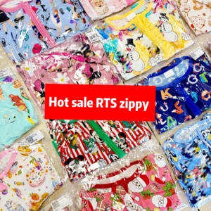 대나무 지퍼 파자마 도매 미스터리 박스 RTS 아동복 대나무 아기옷 RTS 캐릭터 프린트 - Product Image 3