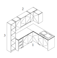 Meubles de cuisine modernes en panneaux de particules MDF, contreplaqué écologique du Vietnam, durables et de haute qualité, pour montage mural en appartement