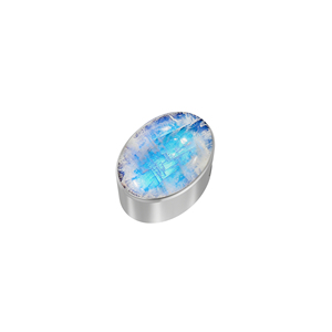 Premium Silver Plated 925 Silver Classic Slider Rainbow Moonstone Mix Shapes Spring <b>Lock</b> <b>Cable</b> Chain Bezel Setting Pack 3 Gift - Product Image 4