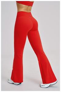 Leggings de yoga sur mesure pour femmes, taille élastique très extensible, coupe ample à jambe large, style pantalon sur bottes, vente en gros - Product Image 3