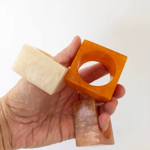 <b>Resin</b> crafted new square shape custom color napkin ring durable waterproof -<b>top</b> seller - Product Image 1