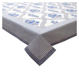Mantel Cuadrado con Estampado Floral para 8-10 Personas, 180x270 cm, Azul Grisáceo, Lavable, Tejido, para Uso Doméstico, Gran Venta - Product Image 3
