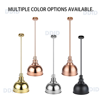 Lampe chauffante alimentaire professionnelle en acier inoxydable or rose à tête unique pour restaurants, hôtels et événements (mariages)