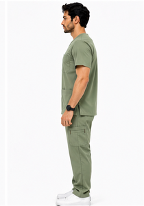 Pantalon de travail médical pour homme, 2 pièces, durable, respirant, en spandex, pour infirmiers, médecins, hôpitaux. - Product Image 3