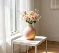 Nouveau design de vase à fleurs moderne, vase en céramique simple et créatif avec dégradé flamme et coucher de soleil, pour la décoration de table à la maison