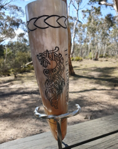 Corne à boire viking artisanale FAIZA CRAFT, écologique, pour la bière, corne de buffle de haute qualité, polie, forme naturelle, cadeau artisanal - Product Image 4