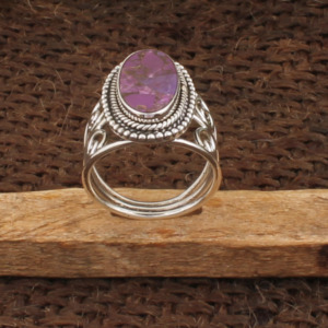 Bague en argent sterling 925 avec turquoise cuivrée naturelle sertie clos, à dessus plat, pour femme, bijoux de fête, vente en gros, haute qualité - Product Image 5