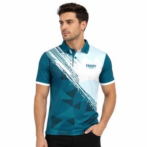 เสื้อโปโลกีฬาผู้ชายระบายอากาศได้ดี แห้งเร็ว พิมพ์ลายโลโก้ตามสั่ง สำหรับกีฬากอล์ฟ เทนนิส ฝึกซ้อม ชุดทีม ยูนิฟอร์ม - Product Image 3