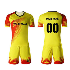 Maillot de football à manches courtes 100 % polyester de qualité supérieure à prix abordable pour hommes, ensembles avec logo d'équipe, uniforme de football respirant - Product Image 1