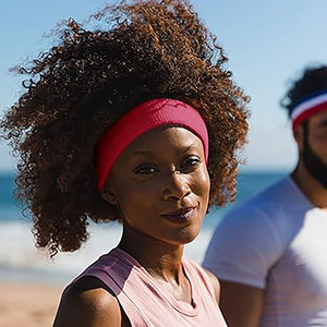 Elastic <b>Sports</b> <b>Headband</b> for Men and Women, Sweat Absorbent Terry Cloth Head Band, Non Slip Fitness - Product Image 3